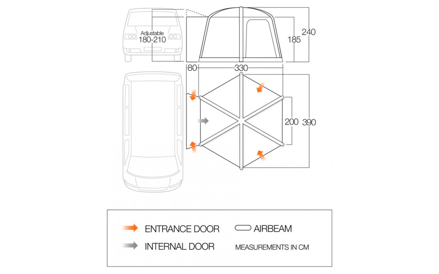 Vango Airhub Hexaway II Aufblasbares Busvorzelt 2 Vango Airhub Hexaway II Aufblasbares Busvorzelt – Bild 2