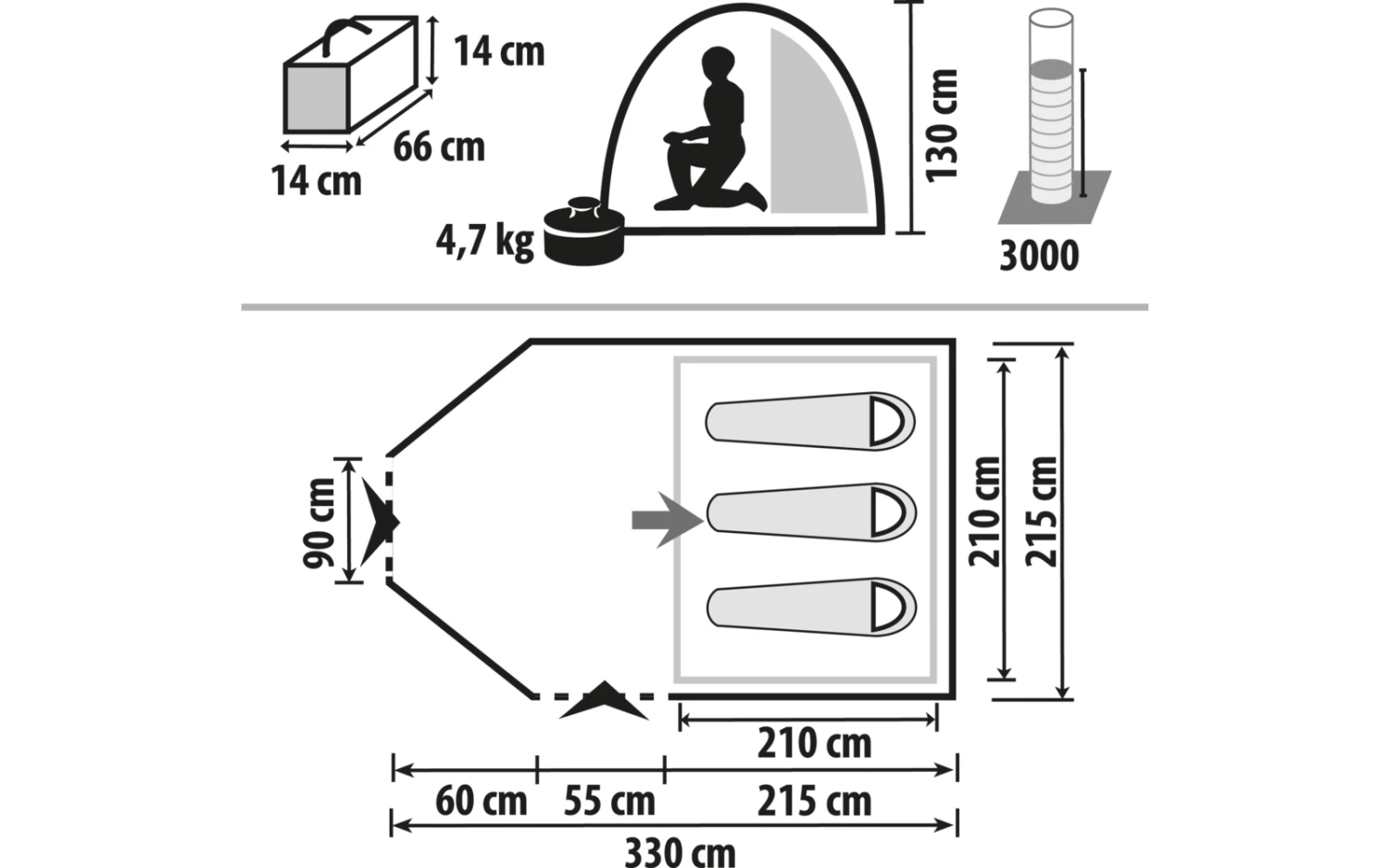 Berger Easy Rock 3 Kuppelzelt Mit Stehhöhe Und Großem Vorraum Für 3 Personen 12 Berger Easy Rock 3 Kuppelzelt Mit Stehhöhe Und Großem Vorraum Für 3 Personen – Bild 12