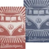VW Collection T1 Bulli Geschirrtuch 2er Set Rot/Blau 70 X 50 Cm