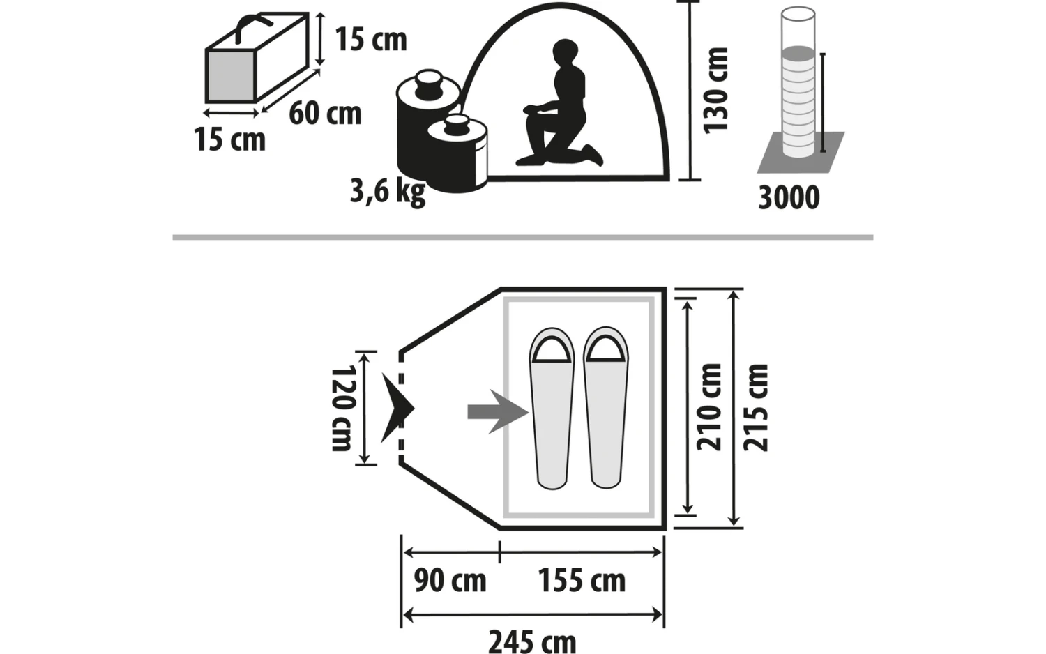 Berger Kuppelzelt Kiwi NZ 2 Wasserdicht Mit Moskitotür Und Dauerbelüftung Für 2 Personen 2 Berger Kuppelzelt Kiwi NZ 2 Wasserdicht Mit Moskitotür Und Dauerbelüftung Für 2 Personen – Bild 2