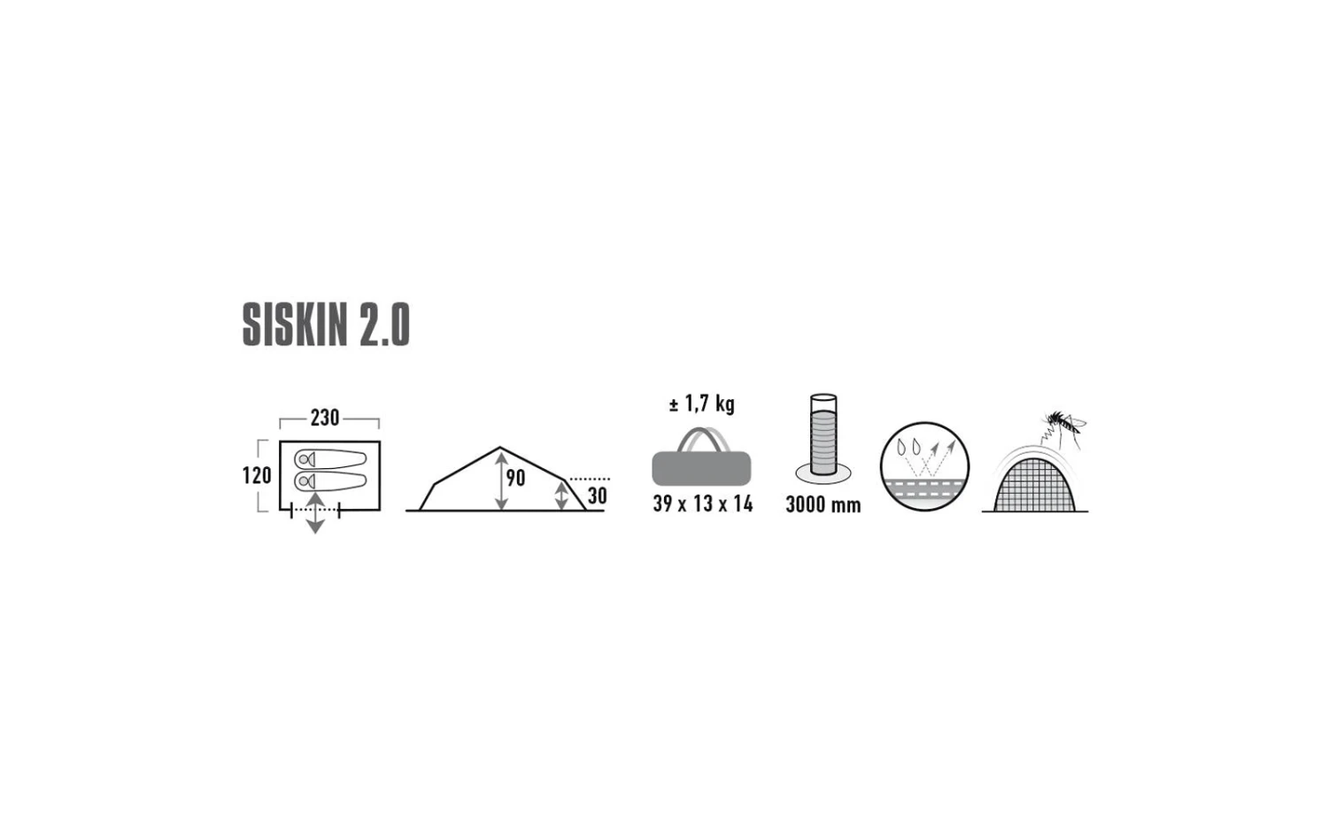 High Peak Siskin 2.0 Einbogenzelt Für 2 Personen 2 High Peak Siskin 2.0 Einbogenzelt Für 2 Personen – Bild 2