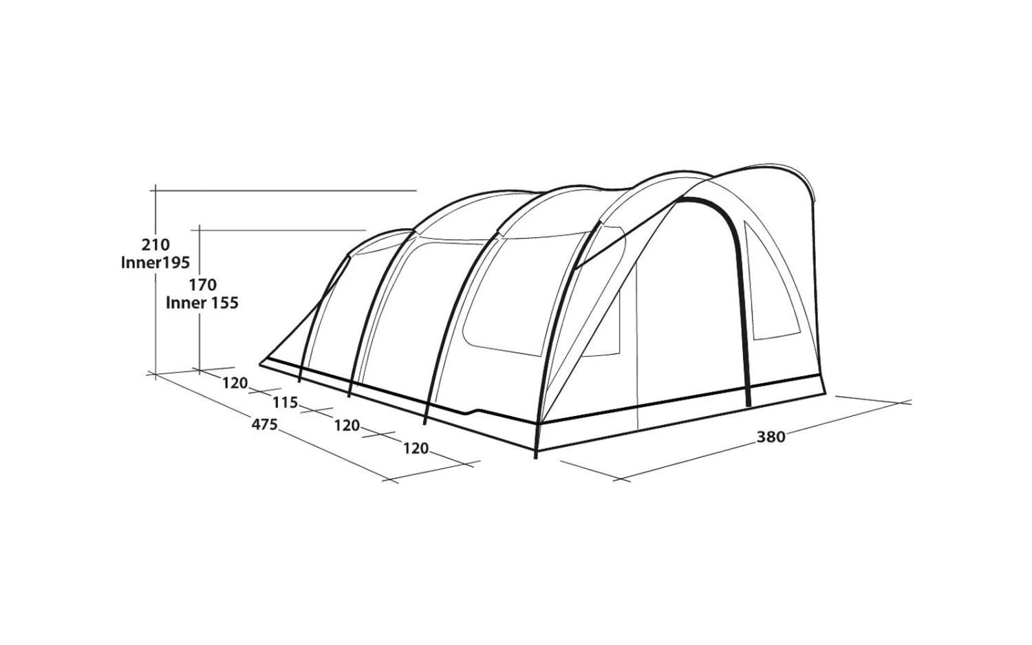 Outwell Sky 6 Tunnelzeltfür 6 Personen 9 Outwell Sky 6 Tunnelzeltfür 6 Personen – Bild 9