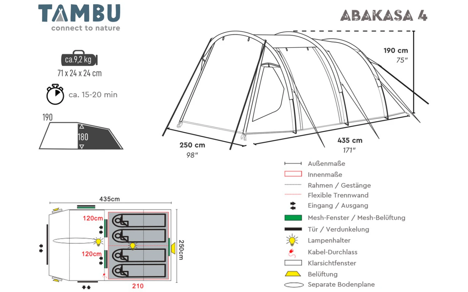 Tambu ABAKASA Familien Tunnelzelt Für 4 Personen 2 Tambu ABAKASA Familien Tunnelzelt Für 4 Personen – Bild 2