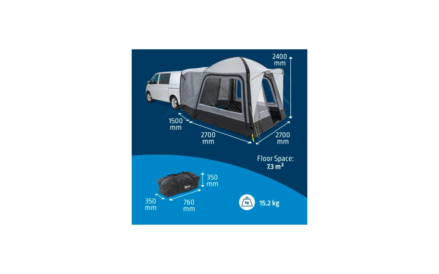 Kampa Cross Air TG Aufblasbares Driveaway Busvorzelt / Heckzelt Breite 2,7 Meter 3 Kampa Cross Air TG Aufblasbares Driveaway Busvorzelt / Heckzelt Breite 2,7 Meter – Bild 3