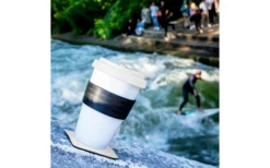 Silwy® To-Go-Cup Porzellan Becher Mit Deckel Inkl. Metall-Nano-Gel Pad Untersetzer (350 Ml) -Berger Geschaft 1532538 8568579