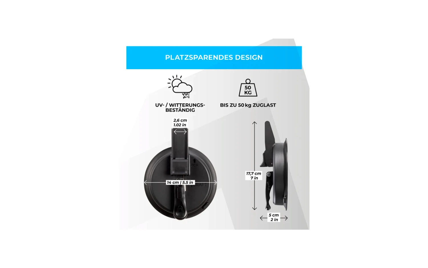 Graft Universal Wohnmobil Markisenhalterset Saugnapf Ø 14 Cm / 2 Stück 4 Graft Universal Wohnmobil Markisenhalterset Saugnapf Ø 14 Cm / 2 Stück – Bild 4