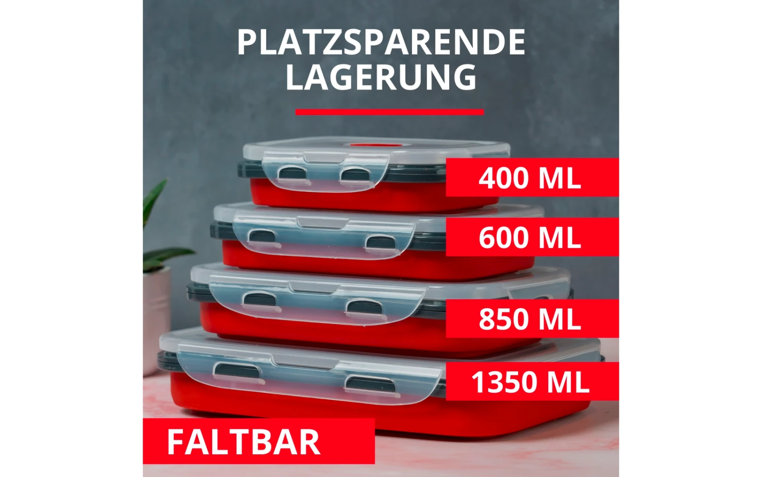 Westmark Faltbare Frischhaltedose Eckig 15 Westmark Faltbare Frischhaltedose Eckig – Bild 15